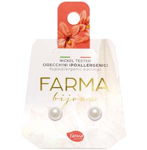 Farma Bijoux Υποαλλεργικά Σκουλαρίκια Πέρλες Λευκές 8mm