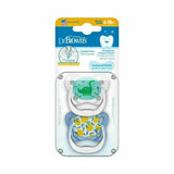 Dr Brown's Ορθοδοντικές Πιπίλες Σιλικόνης για 6-18 μηνών Δεινόσαυρος / Λεμόνια 2τμχ