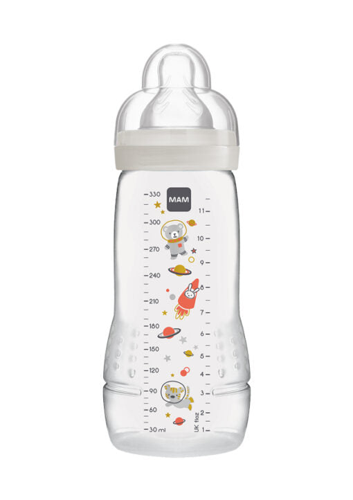 MAM Easy Active™ Πλαστικό Μπιμπερό 4+ Μηνών 330ml Γκρι (361SU)