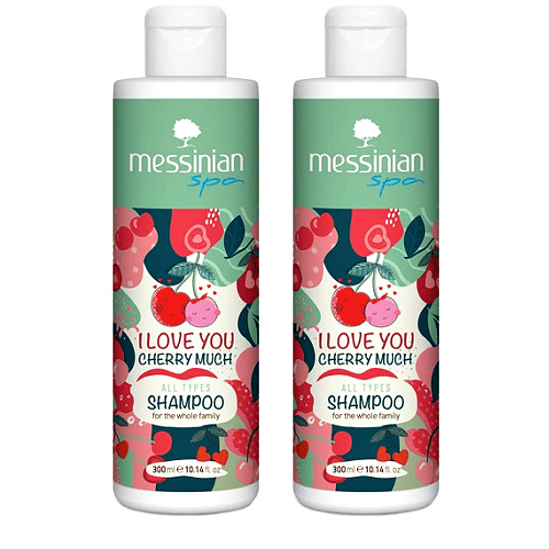 Messinian Spa Σαμπουάν I Love You Cherry Much – Κεράσι, Βαμβάκι & Αμύγδαλο – Διπλή συσκευασία 2x300ml