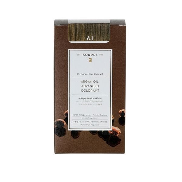 Korres Argan Oil Advanced Colorant 6.1 Ξανθό Σκούρο Σαντρέ 50ml