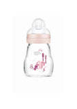 MAM Feel Good Γυάλινο Μπιμπερό 0+ Μηνών 170ml Ροζ (370SG)