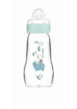 MAM Feel Good Γυάλινο Μπιμπερό 2+ Μηνών 260ml Μπλε (375SB)