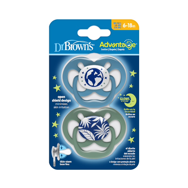 Dr Brown's Advantage Night Σιλικόνης για Αγόρι 6-18m 2τμχ