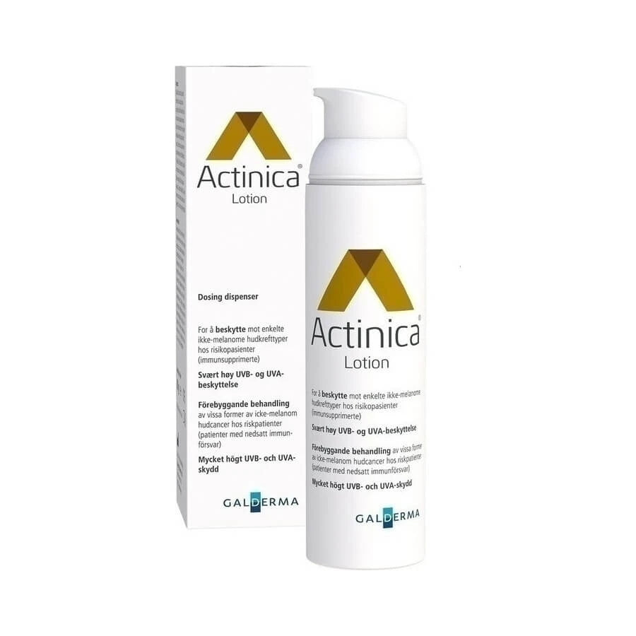 Actinica Lotion SPF50 80ml από τη Galderma για πρόληψη μη-μελανωματικού καρκίνου δέρματος