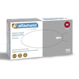 Alfashield Alfa Gloves Γάντια Latex με Πούδρα Λευκά 100τμχ