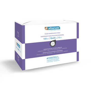 Alfashield Γάζες Μη Αποστειρωμένες 10x20cm 8ply 100 τεμάχια