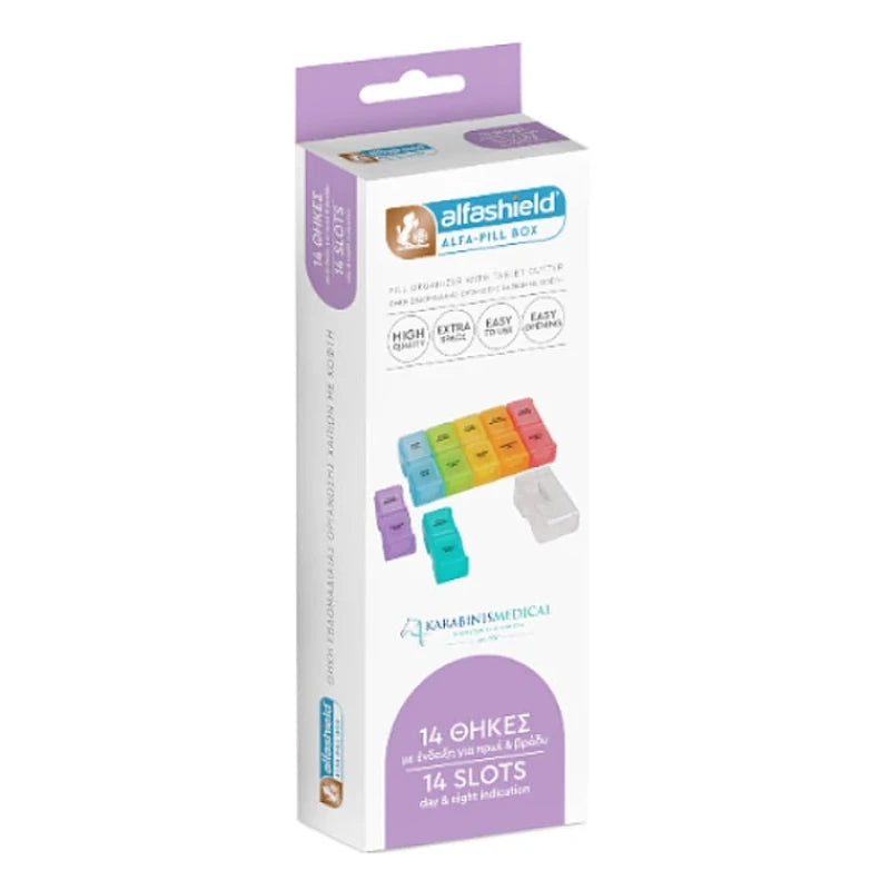 Alfashield Κουτί Χαπιών 14 Θέσεων Ημέρας & Νύχτας