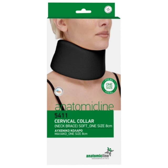 Anatomicline Αυχενικό Κολάρο Μαλακό Μαύρο 8cm συσκευασία
