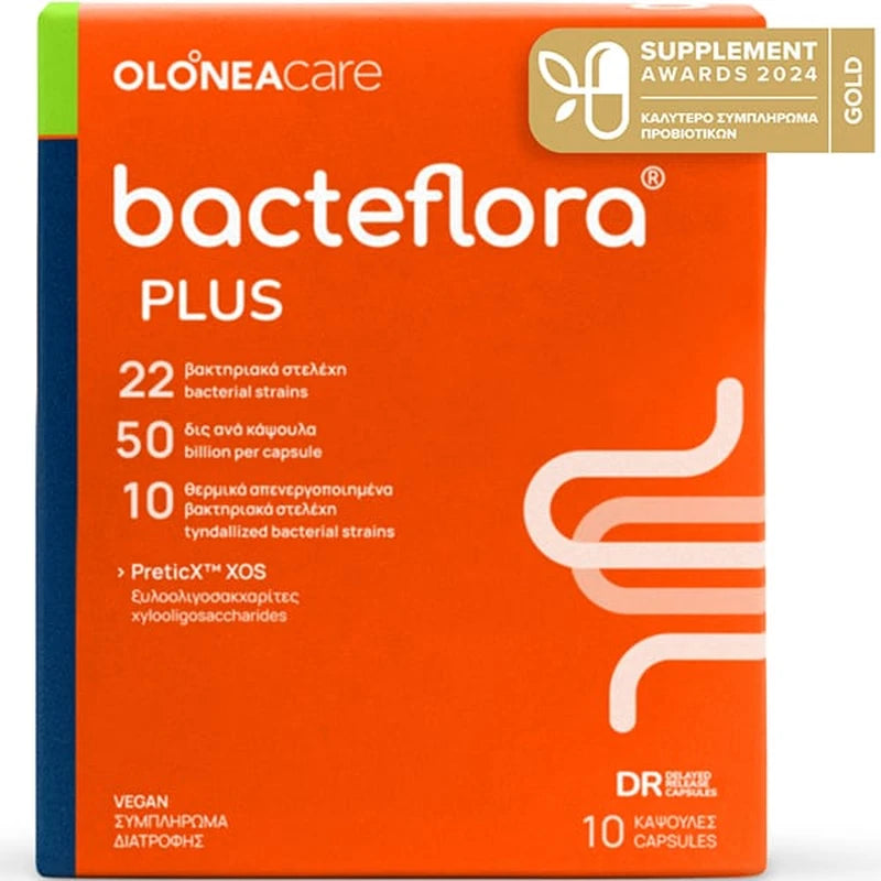 Bacteflora Plus 10 κάψουλες προβιοτικά με 22 στελέχη & PretiX XOS