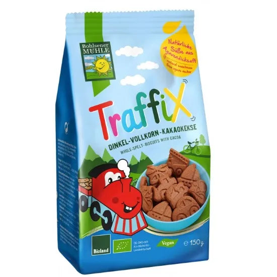 Bohlsener Mühle Traffix Μπισκότα Ολικής από Ντίνκελ με Κακάο 150g Βιολογικά Vegan