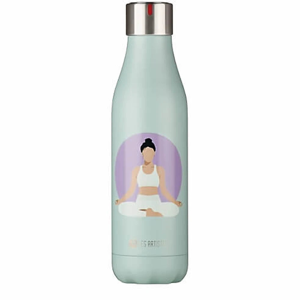 Μπουκάλι Θερμός με Σχέδιο Γυναίκα σε Στάση Yoga – Χρώμα Γαλάζιο