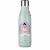 Μπουκάλι Θερμός με Σχέδιο Γυναίκα σε Στάση Yoga – Χρώμα Γαλάζιο