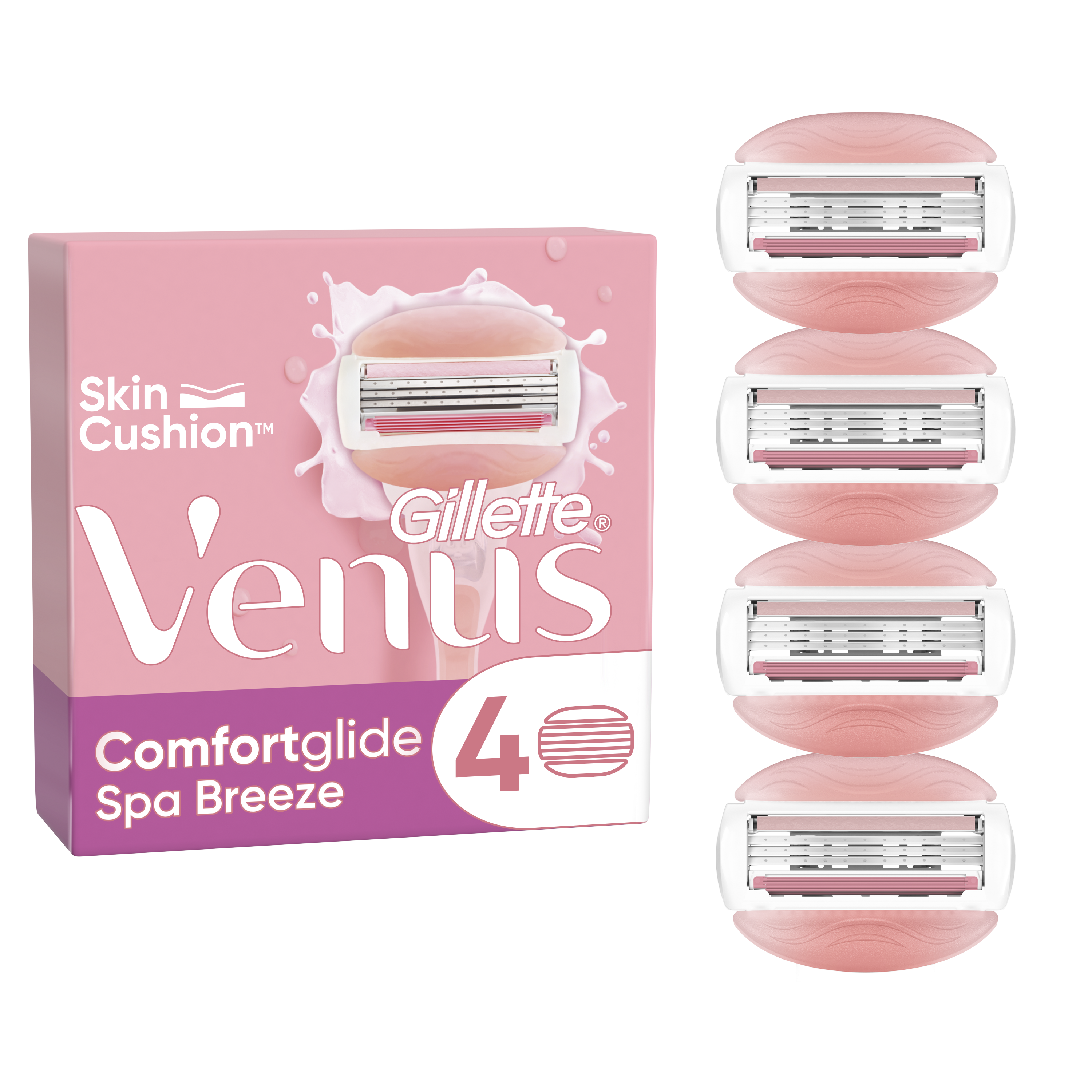 Gillette Venus ComfortGlide Spa Breeze Ανταλλακτικές Κεφαλές Γυναικείας Ξυριστικής Μηχανής 4τμχ
