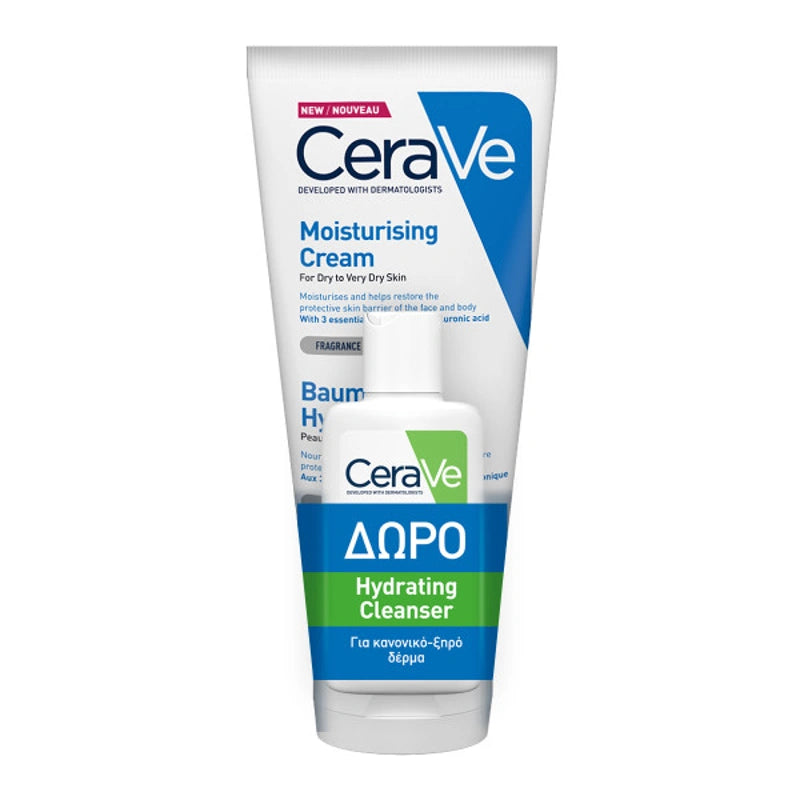 CeraVe Moisturising Cream με Δώρο Hydrating Cleanser για Ξηρό έως Πολύ Ξηρό Δέρμα
