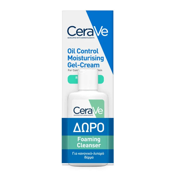 CeraVe Oil Control Moisturising Gel-Cream Promo Pack με Δώρο Foaming Cleanser για Κανονικό-Λιπαρό Δέρμα
