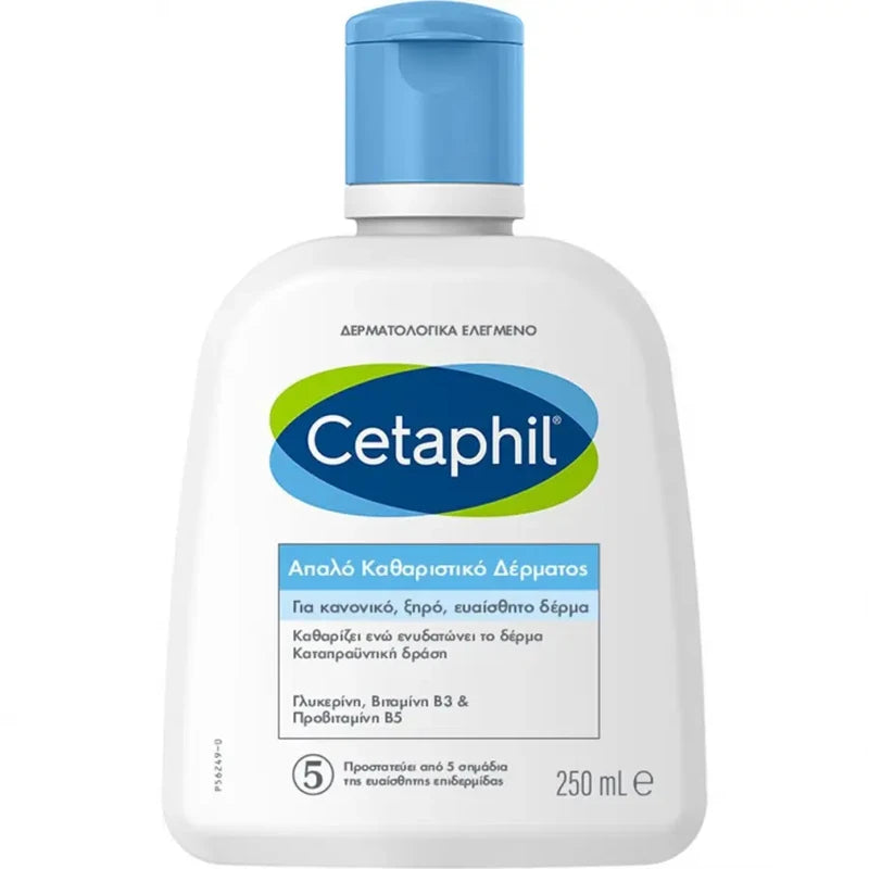 Cetaphil Απαλό Καθαριστικό Δέρματος 250ml για Κανονικό, Ξηρό και Ευαίσθητο Δέρμα