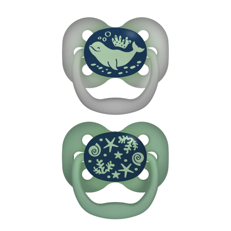 Dr Brown's Advantage Πιθανάκια Ορθοδοντικά Σιλικόνης Sea Blue Φωσφορίζον στο Σκοτάδι