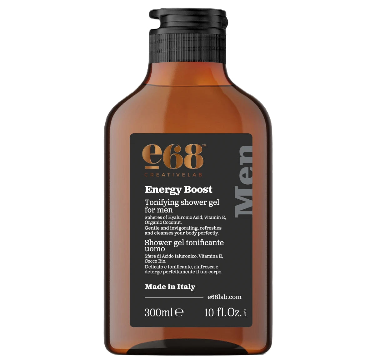 E68 Energy Boost Ανδρικό Τονωτικό Αφρόλουτρο με Υαλουρονικό Οξύ και Καρύδα 300ml