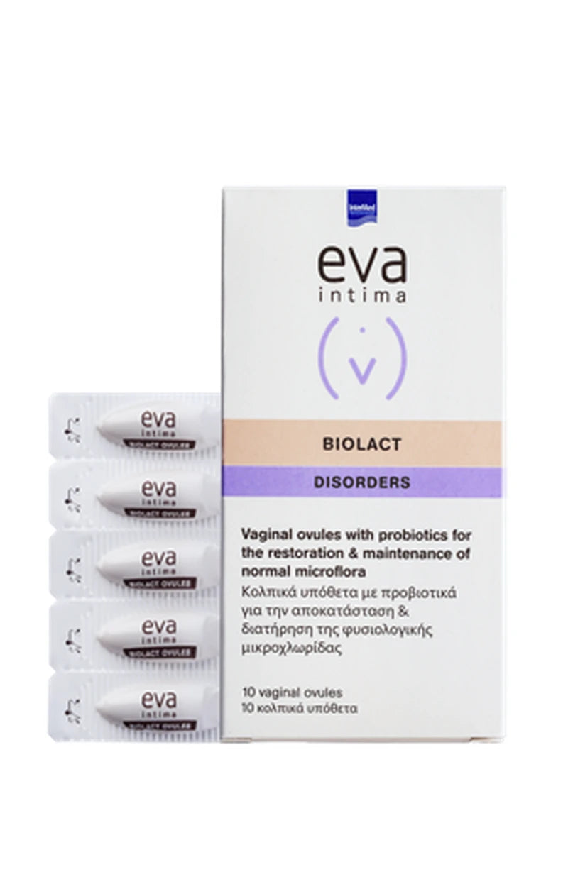 Eva Intima Biolact Vaginal Ovules - Προβιοτικά Κολπικά Υπόθετα 10 Τεμάχια