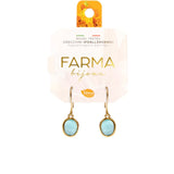 Farma Bijoux Υποαλλεργικά Σκουλαρίκια Κρεμαστό Tιρκουάζ Χαλαζία 25mm