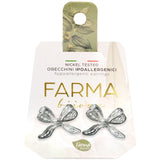 Farma Bijoux Υποαλλεργικά Σκουλαρίκια Ασημί Φιόγκος