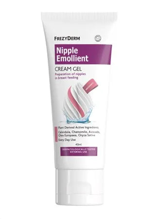 Frezyderm Nipple Emollient Cream Gel - Μαλακτική κρέμα για θηλές με φυτικά συστατικά, κατάλληλη για θηλάζουσες