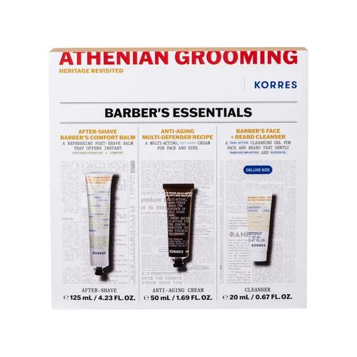 Korres Athenian Grooming Barber’s Essentials – Ανδρικό Σετ Περιποίησης με After Shave, Κρέμα & Καθαριστικό