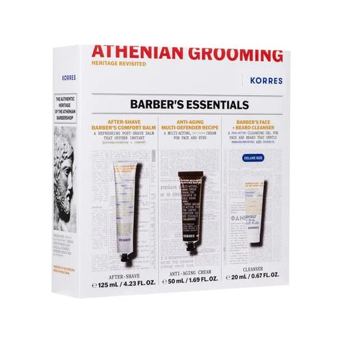 KORRES Ανδρικό Πακέτο Barber’s Essentials – After-Shave, Anti-Aging & Καθαριστικό Γενειάδας