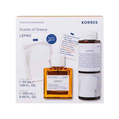 KORRES Scents of Greece LEFKO – Σετ Δώρου με Καθαρό, Φρέσκο Άρωμα