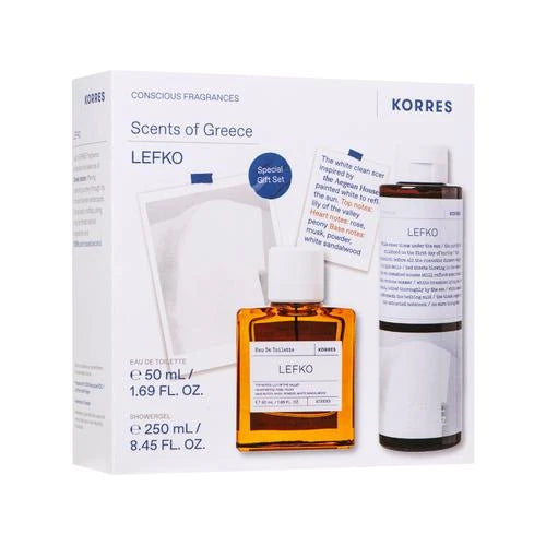 Korres LEFKO Eau de Toilette & Showergel – Λευκό, Φυσικό Άρωμα Ελλάδας