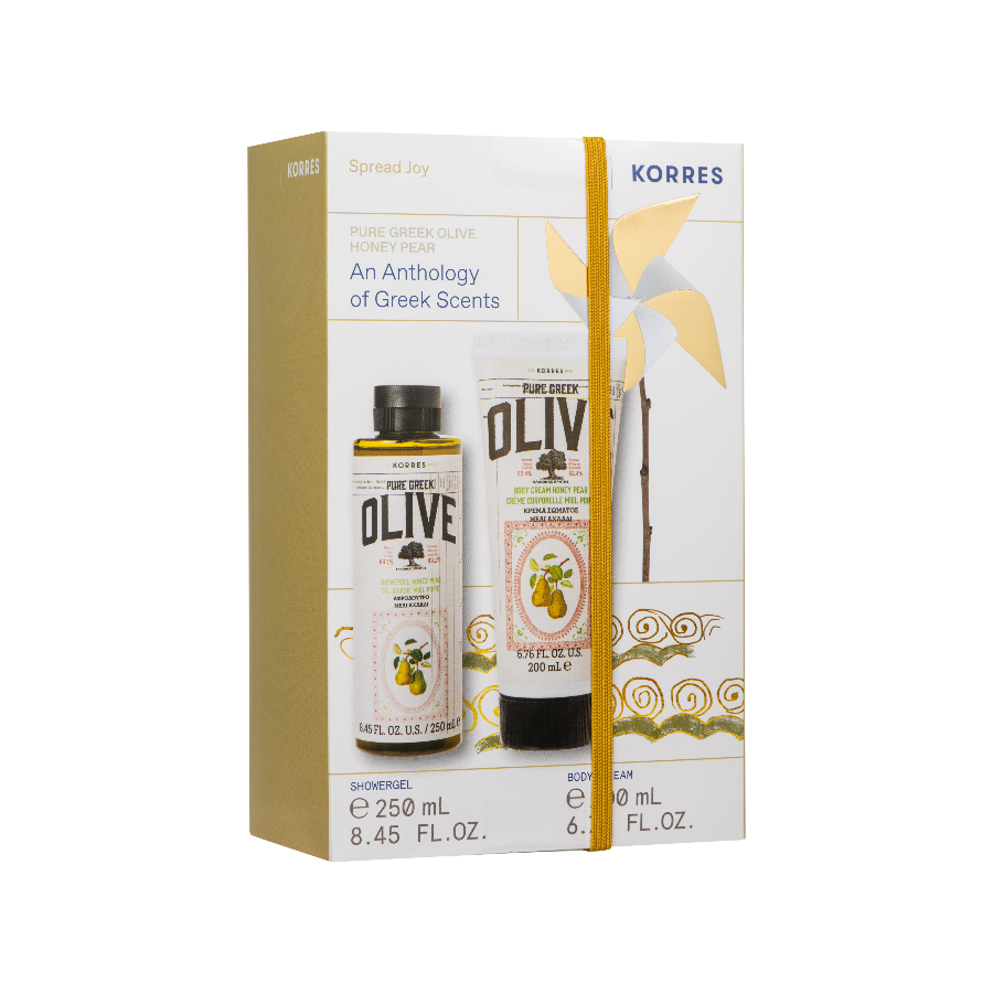 Korres Pure Greek Olive Honey Pear Gift Set Showergel & Body Cream