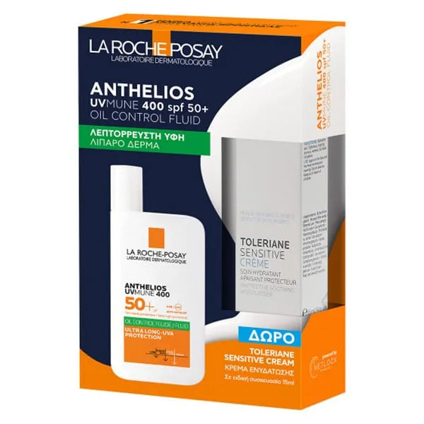 La Roche-Posay Anthelios UVMUNE 400 SPF50+ με δώρο Toleriane Sensitive Cream 15ml - αντηλιακή προστασία προσώπου