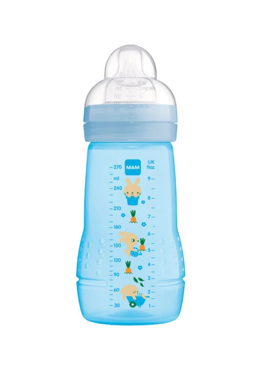 MAM Easy Active Μπιμπερό 270ml Μπλε με Θηλή Σιλικόνης – Από 2 Μηνών
