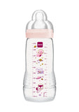 MAM Easy Active Μπιμπερό 330ml Ροζ με Θηλή Σιλικόνης και Σχέδιο Γατούλες Αστροναύτες – Από 4 Μηνών