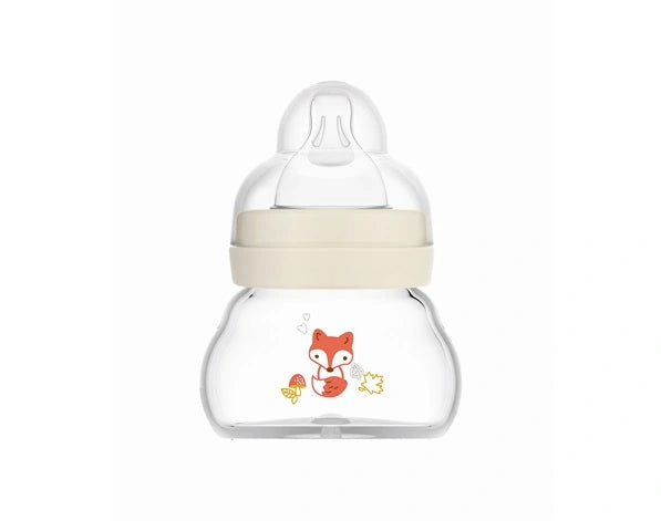 MAM Feel Good Γυάλινο Μπιμπερό 90ml Μπεζ με Σχέδιο Αλεπουδάκι – Από Νεογέννητο