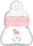 MAM Feel Good Γυάλινο Μπιμπερό 0 Μηνών 90ml Ροζ (380SG)