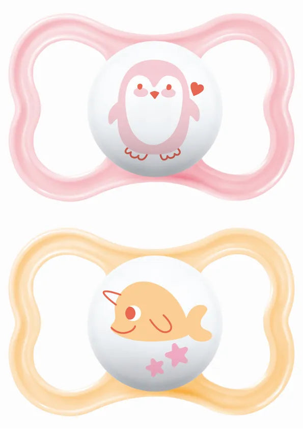 MAM Πιπίλες Μωρού Air Σιλικόνης 6-16 Μηνών Πιγκουίνος & Ψαράκι
