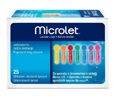 Microlet Lancets Χρωματιστές Βελόνες 25 τεμάχια