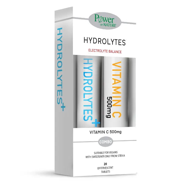 Power of Nature Hydrolytes & Vitamin C 500mg Αναβράζοντα Δισκία για Ισορροπία Ηλεκτρολυτών και Τόνωση