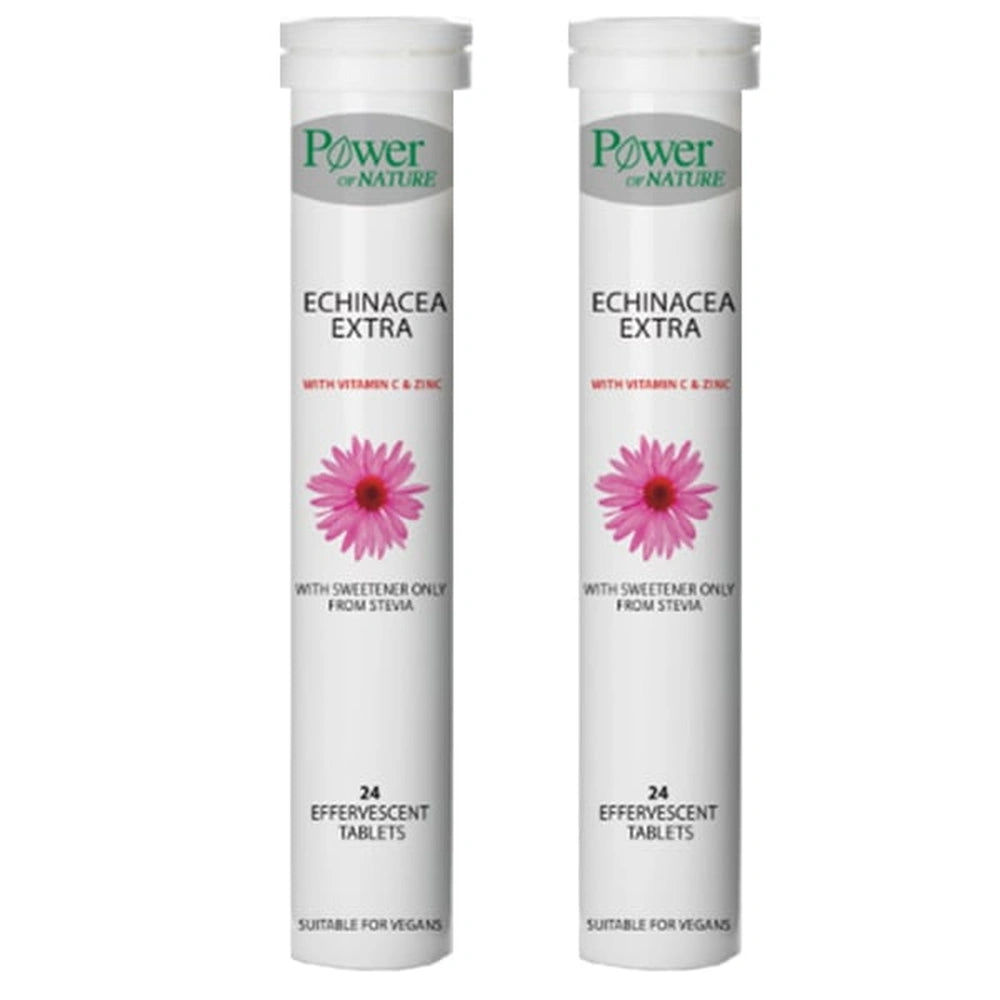 Power of Nature Echinacea Extra with Vitamin C & Zinc 24 Effervescent Tablets