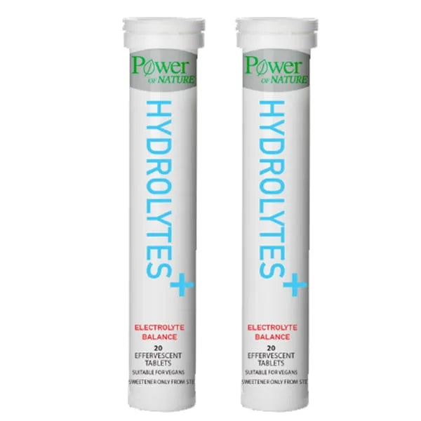 Power of Nature Hydrolytes Plus 2x20 Αναβράζοντα Δισκία – Ηλεκτρολυτική Ισορροπία & Ενυδάτωση για Vegan