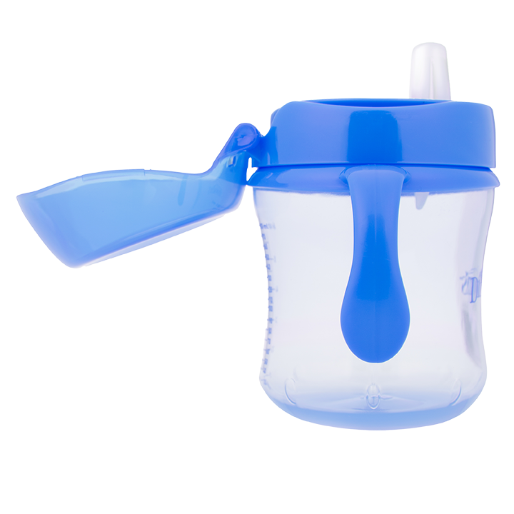 Dr Brown's Κύπελλο με Καπάκι & Λαβές Μπλε 180ml, 6m+