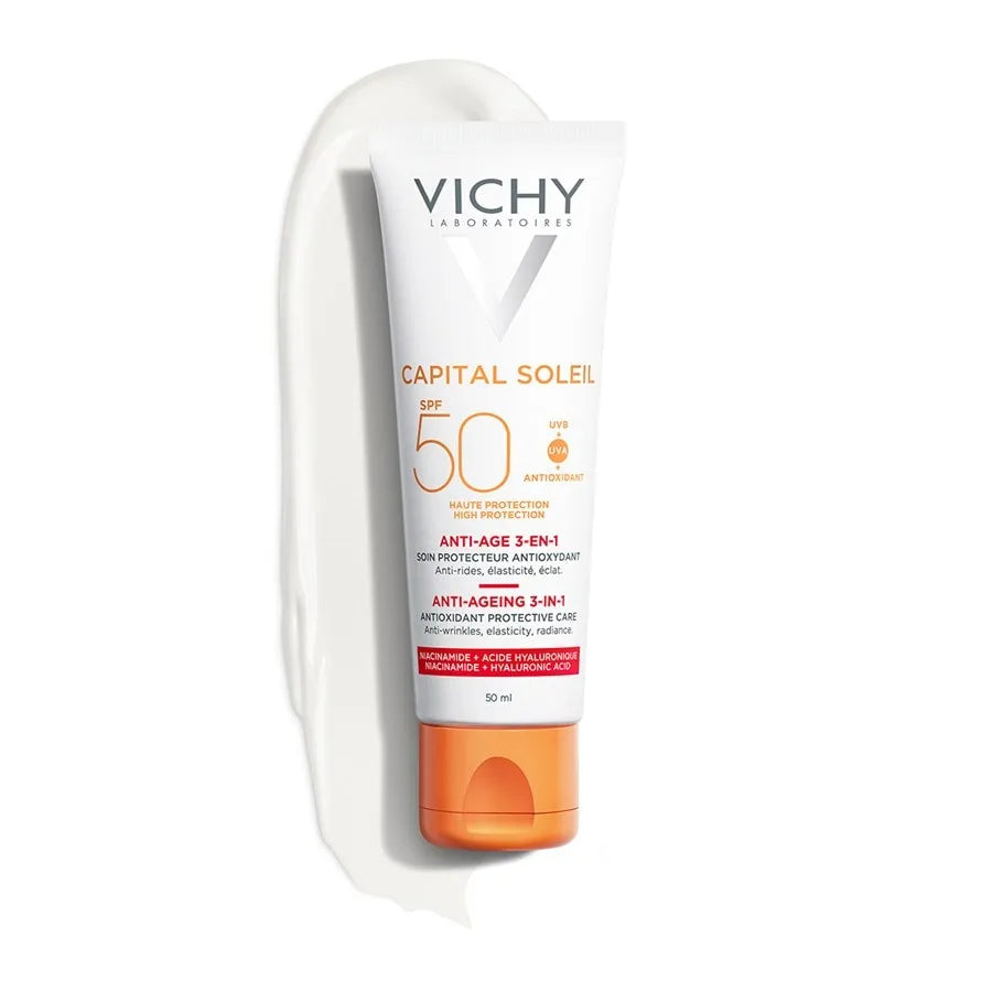 Υφή της Vichy Capital Soleil SPF50 Anti-Age 3 σε 1