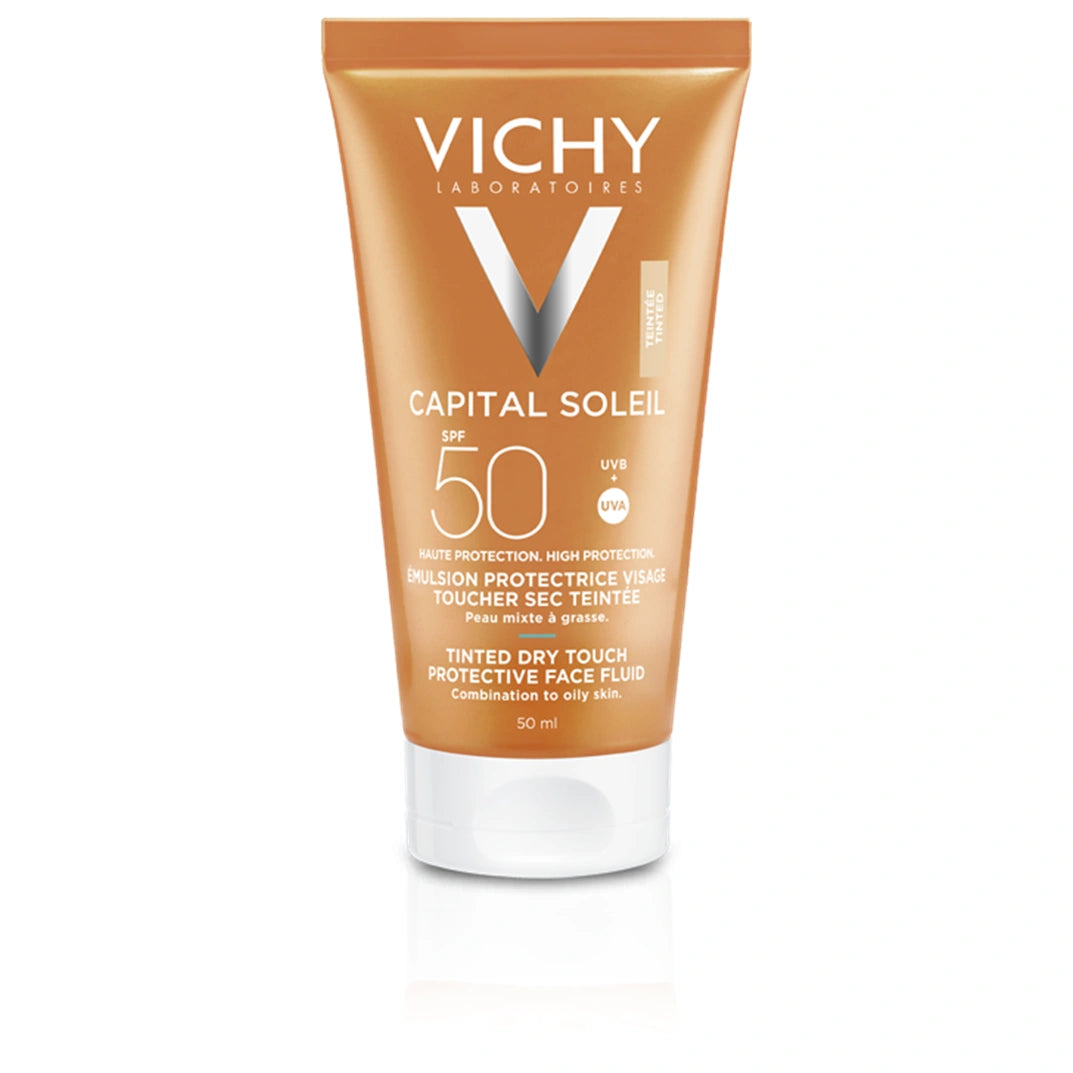 Vichy Capital Soleil SPF50+ Tinted Dry Touch Αντηλιακή Κρέμα Προσώπου για Λιπαρές Επιδερμίδες