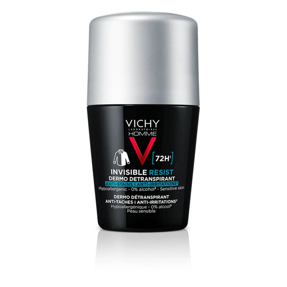 Vichy Homme Invisible Resist 72H Αποσμητικό Roll-On χωρίς αλκοόλ για ευαίσθητο δέρμα