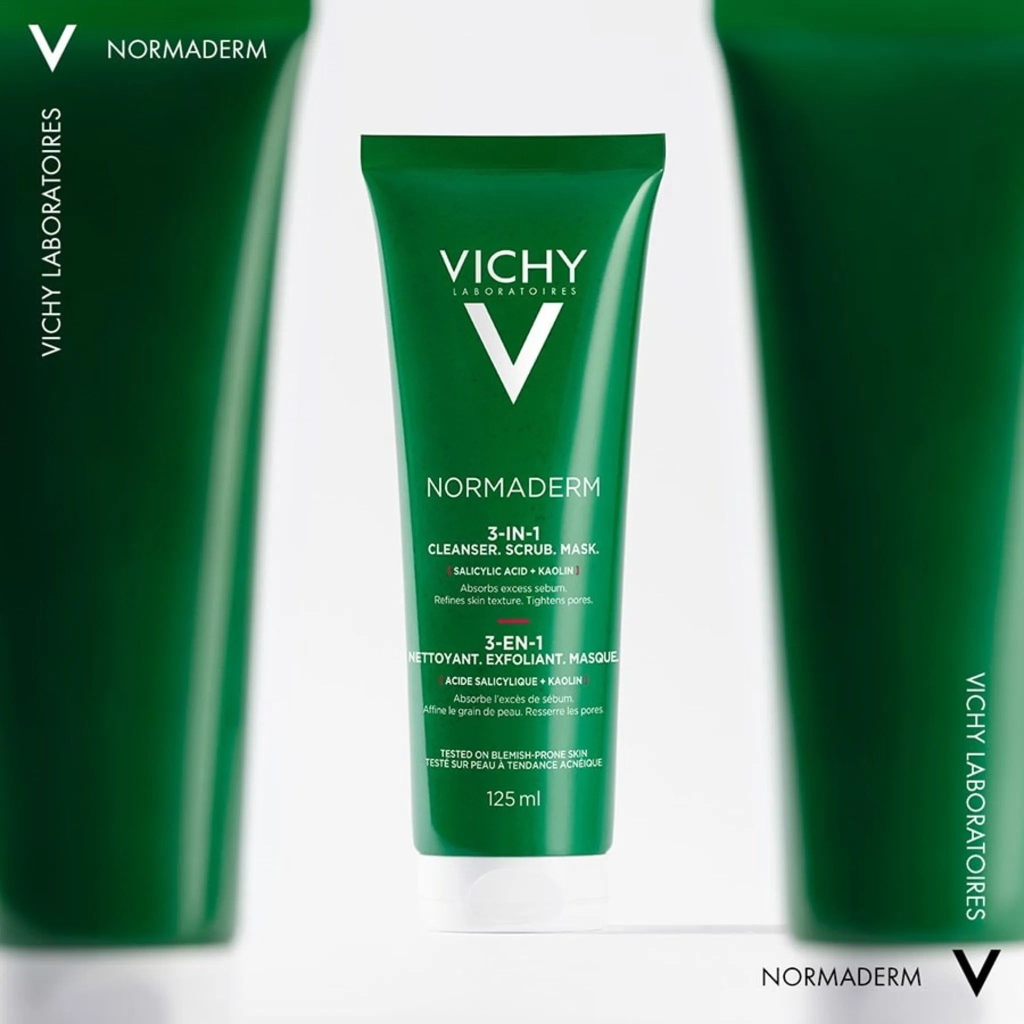 Vichy Normaderm 3-in-1 Καθαριστικό Scrub Μάσκα Προσφορά για Λιπαρές Επιδερμίδες 125ml