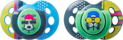 Tommee Tippee Fun Style Πιπίλες Σιλικόνης 18-36m Μπλε-Γκρι 2 Τεμάχια (43340502)