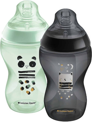 Tommee Tippee Closer To Nature Πλαστικά Μπιμπερό Με Θηλή Σιλικόνης Κατά Των Κολικών 3m+ 2 Τεμάχια 340ml (42262105)