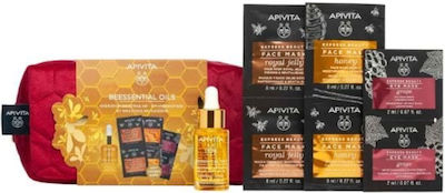 Apivita Promo Beesential Oils Έλαιο Προσώπου Ημέρας Συμπλήρωμα Ενδυνάμωσης & Ενυδάτωσης 15ml + ΔΩΡΟ EXPRESS Μάσκα Προσώπου Βασιλικός Πολτός + Μέλι + Μάσκα Ματιών Σταφύλι